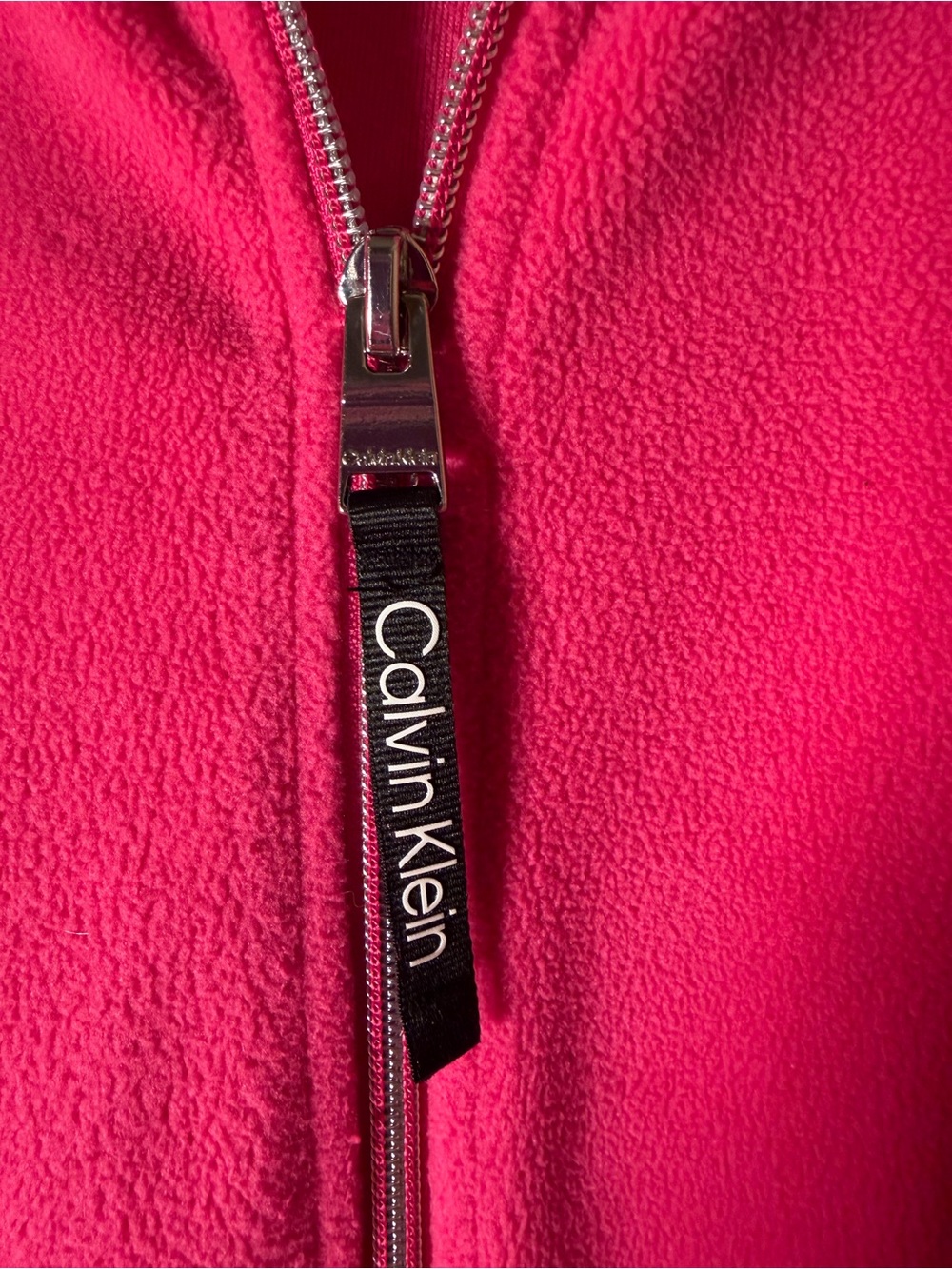 Calvin Klein Hot Pink Fleece Zip-Up Hoodie Jacket XL - Picture 4 of 5